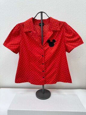 Disney Unique Vintage Minnie Mouse Polka Dot Retro Blouse 1X